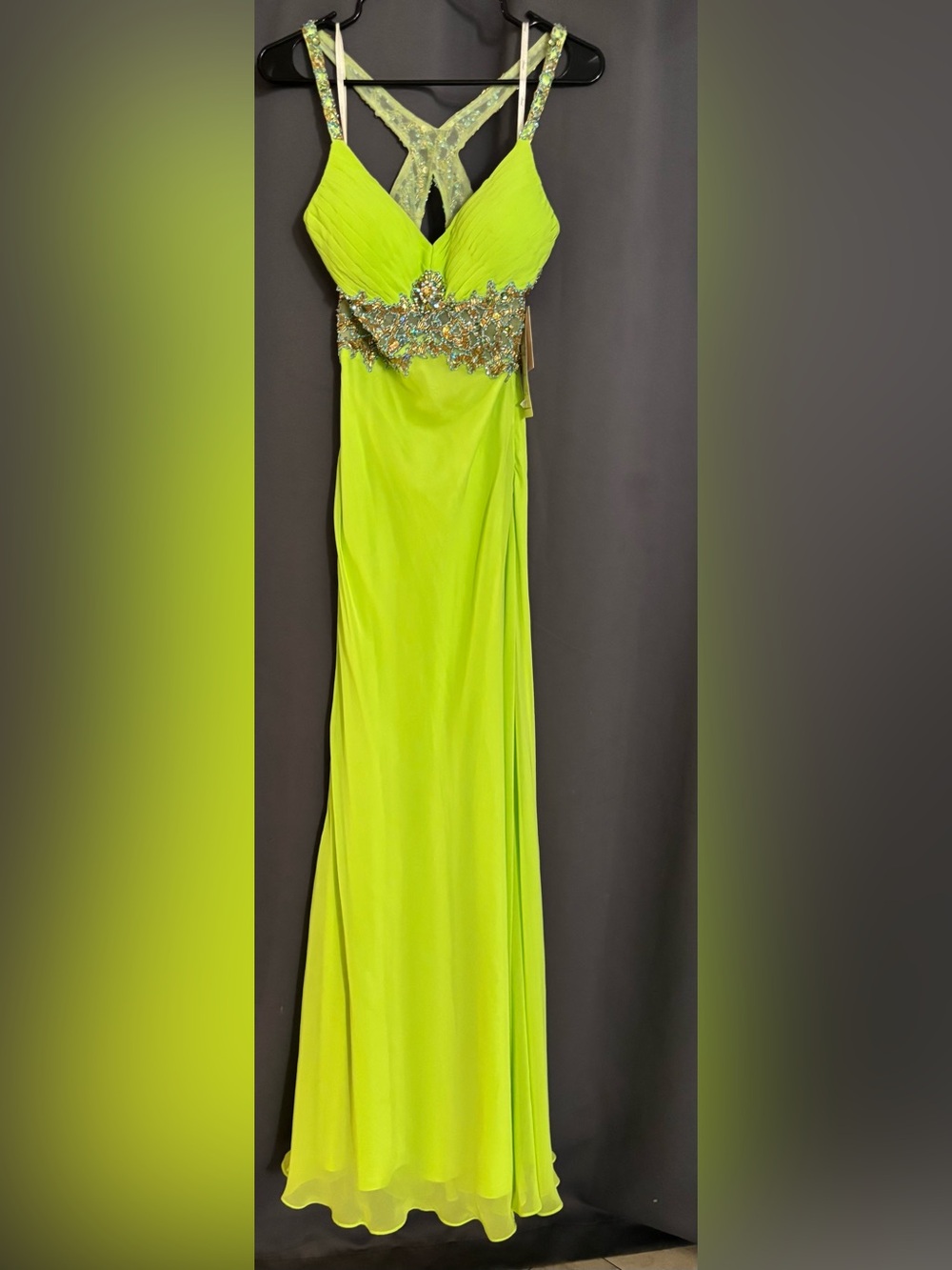 Jasz Couture - 6326 Long open back beaded Size 8